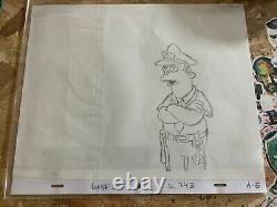 Original Plank The Simpsons / Eddie / Drawing - Certificate Of Originality