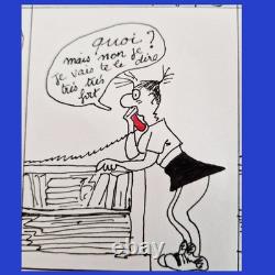 Original Satirical Comic Strip from the World of Agrippine Bretécher