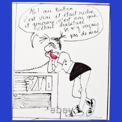 Original Satirical Comic Strip from the World of Agrippine Bretécher