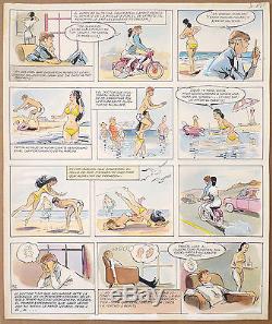 Original Sheet Of Doctor Gaudéamus By Coq And Goscinny Pin Up Bikini