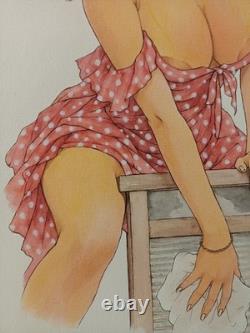 Original Signed Drawing – Comic Art Page Featuring a Woman – Pastiche Tribute to French Comics 087