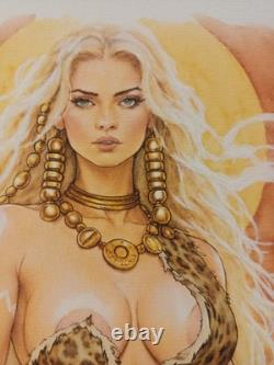 Original Signed Drawing – Comic Art Page – Woman – Pastiche Tribute to French Comics 087