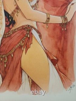 Original Signed Drawing Comic Art Page Woman Pastiche Tribute to French Comics 087