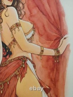 Original Signed Drawing Comic Art Page Woman Pastiche Tribute to French Comics 087