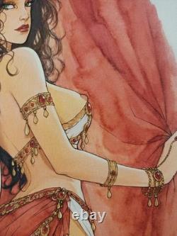 Original Signed Drawing Comic Art Page Woman Pastiche Tribute to French Comics 087