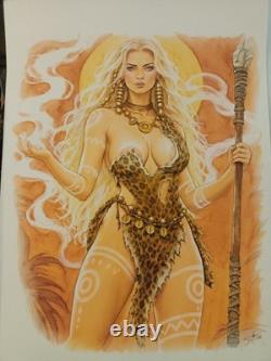Original Signed Drawing – Comic Art Page – Woman – Pastiche Tribute to French Comics 087