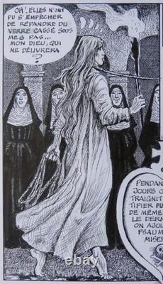 Original artwork drawing by Georges PICHARD erotic comic The Nun 1995