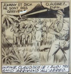 Original comic art page by Christian MATHELOT, Hell Is in the Bush, 1947, drawing