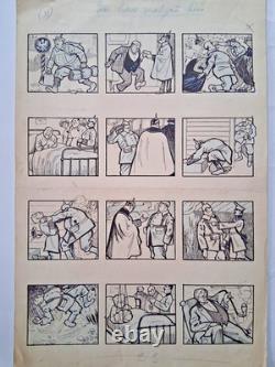 Original comic book page signed by KELLER. A hero in spite of himself