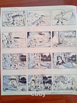 Original comic page signed A. ZIM. Little Robinson