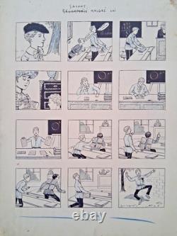 Original comic strip page signed by LUC LEGUEY. A Scientist Despite Himself Original comic strip page signed by LUC LEGUEY. A Scientist Despite Himself