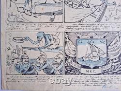 Original comic strip page, unsigned. Noah’s Ark. Humor.