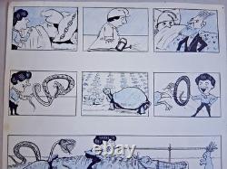 Original comic strip signed BOUM-BOUM. Humor