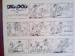 Original comic strip signed by PAUL D'ESPAGNAT (S. PANIA). Dig & Dog 2