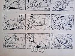 Original comic strip signed by PAUL D'ESPAGNAT (S. PANIA). Dig & Dog 2