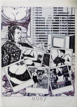 Original drawing board close to KIKI PICASSO group BAZOOKA dated 1981 New York