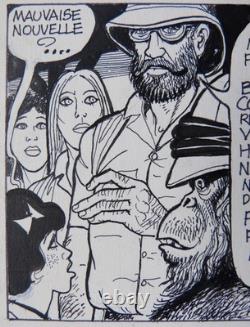 Original drawing by Georges PICHARD Borneo Joe Dargaud 1983