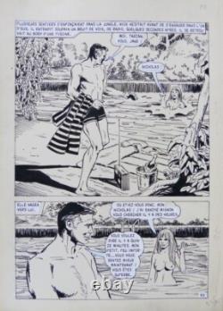 Original page by Ramon De La Fuente for Nick Carter 1979 erotic