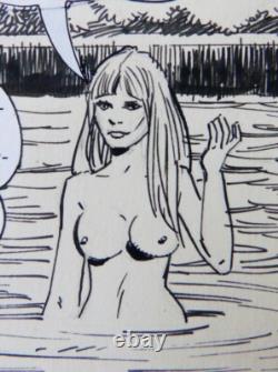 Original page by Ramon De La Fuente for Nick Carter 1979 erotic