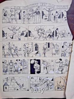 Original signed comic strip page by ASY. The giant and the dwarf