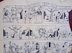 Original signed comic strip page by ASY. The giant and the dwarf