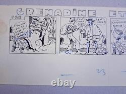 Original signed comic strip page by ASY. Turtle. Humor