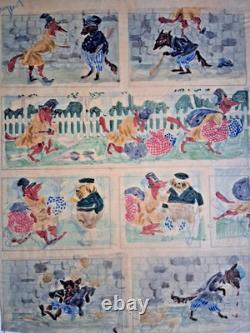 Original signed comic strip page by JACQUES NAM. Anthropomorphism