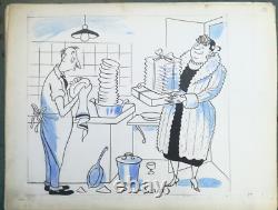 Original signed humorous drawing plate by HAROT No. 3 (No Faizant Kiraz)