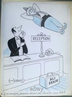 Original signed humorous drawing, plate no. 5 (by Faizant, Kiraz)