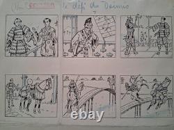 Original signed plate ASY. Theme Medieval Japan