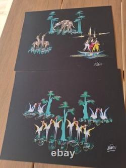 POTO POTO SCHOOL ORIGINAL DRAWING AFRICA BRAZZAVILLE CONGO GOUACHE x 20 plates