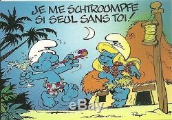Peyo The Smurfs Crayonne For A Cp + Certificate Of Authenticity Walthery
