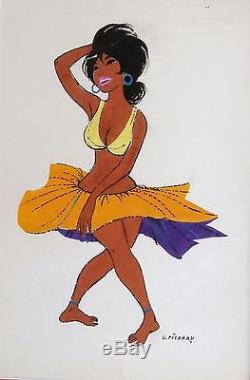 Pichard Illustration With The Gouache Brazilian Dancer 24x32