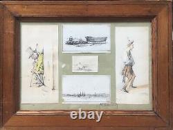 Pierre Letuaire (1798-1885), Drawing Board And Cartoons, Signed