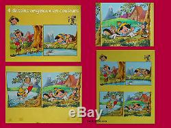 Pinocchio Collodi & Disney A Board Of 4 Original Drawings In Colors