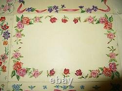 Plank Original Orments Brodery Circa 1900-1910 Rose Flowers