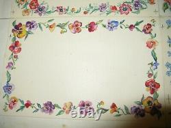 Plank Original Orments Brodery Circa 1900-1910 Rose Flowers