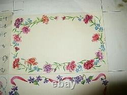 Plank Original Orments Brodery Circa 1900-1910 Rose Flowers