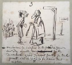 Plate 9 Original Drawings Ink Humor Caricature Cham (1818-1879) Nineteenth