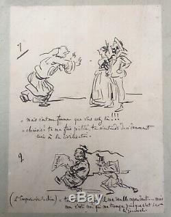 Plate 9 Original Drawings Ink Humor Caricature Cham (1818-1879) Nineteenth