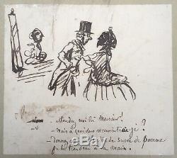 Plate 9 Original Drawings Ink Humor Caricature Cham (1818-1879) Nineteenth