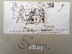 Plate 9 Original Drawings Ink Humor Caricature Cham (1818-1879) Nineteenth