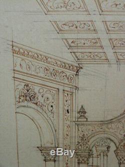 Project Decor Thetre Drawing Original Operette Opera Steps 2planches Honor