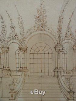 Project Decor Thetre Drawing Original Operette Opera Steps 2planches Honor