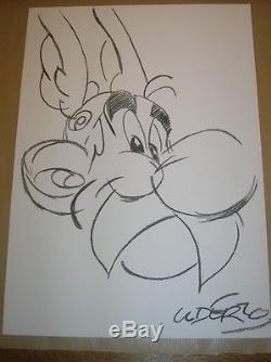 Rare Drawing Original / Asterix Signe Uderzo / Tres Bon Etat