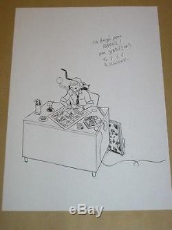 Rare Drawing Original / Herge Signe Stanislas / Tres Bon Etat