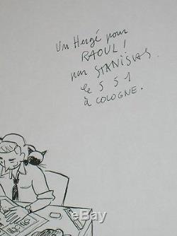 Rare Drawing Original / Herge Signe Stanislas / Tres Bon Etat