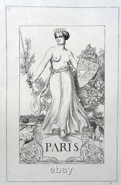 Rare New Album De Paris (circa 1870) 95 Plates Engravings Drawings