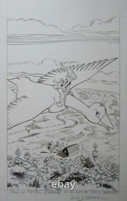 Rare ORIGINAL PLATE in Chinese ink NILS OLGERSEN DUFRANNE Signed