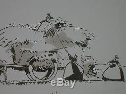 Rare Original Drawing / Bruno Le Floc'h / Britons Loader Hay / Tr B State